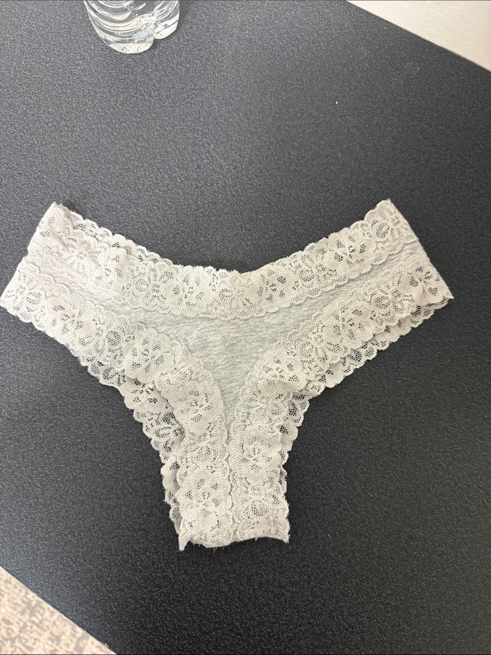 Victoria's Secret Lace Hipster Panty in Light Gray